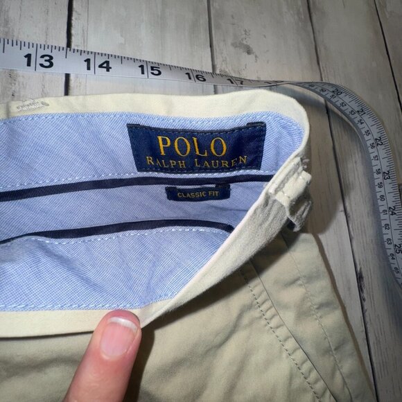 Polo Ralph Lauren Shorts Mens 34 Khaki Cotton Classic Fit Chino Golf Preppy - Picture 3 of 8